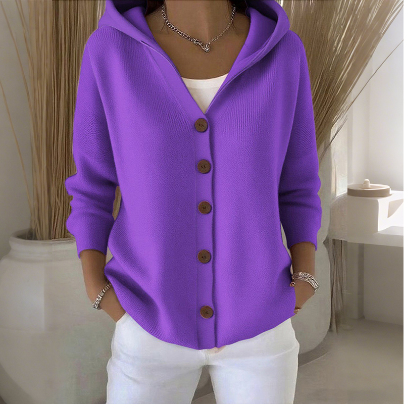 🔥✨50% DE RÉDUCTION! ✨Cardigan en tricot boutonné à capuche pour femme
