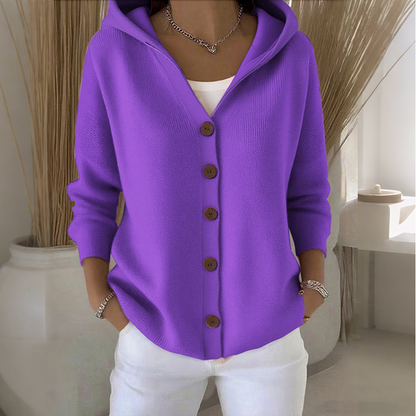 🔥✨50% DE RÉDUCTION! ✨Cardigan en tricot boutonné à capuche pour femme