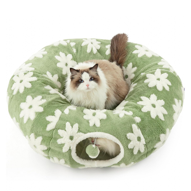 🐾 50% DE RÉDUCTION！😻 Lit tunnel lavable pour chats d'intérieur