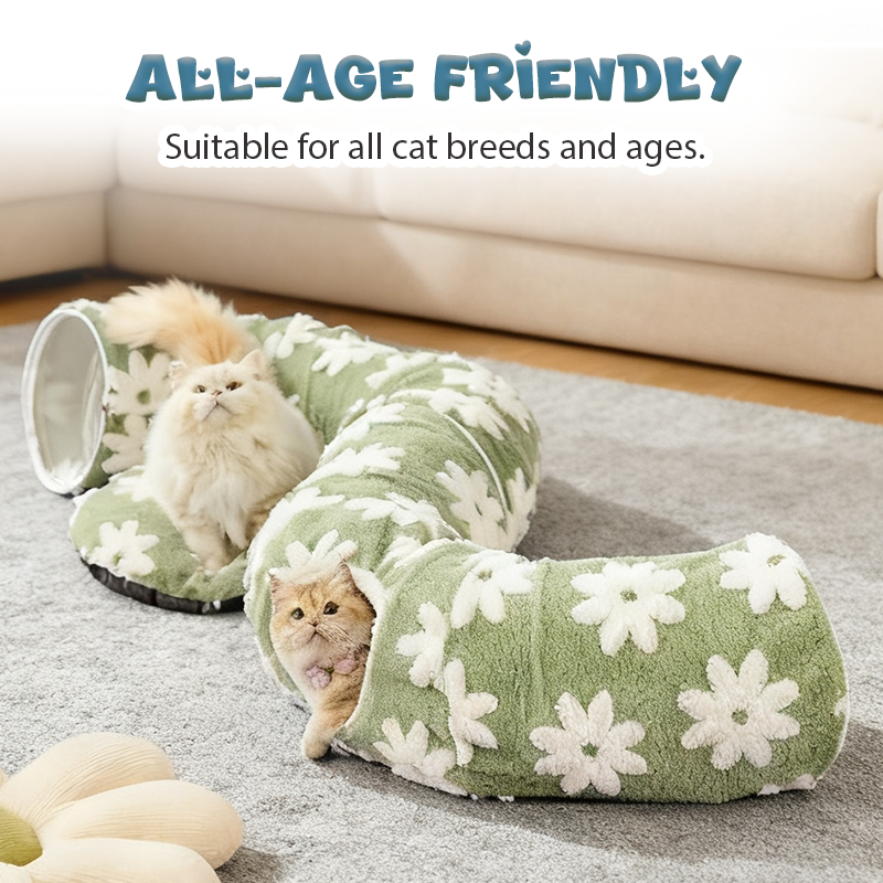 🐾 50% DE RÉDUCTION！😻 Lit tunnel lavable pour chats d'intérieur