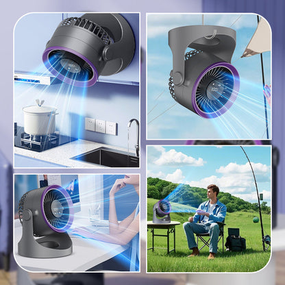 ❄ 50% DE RÉDUCTION  🌪️ Mini ventilateur mural portable rechargeable avec lumières