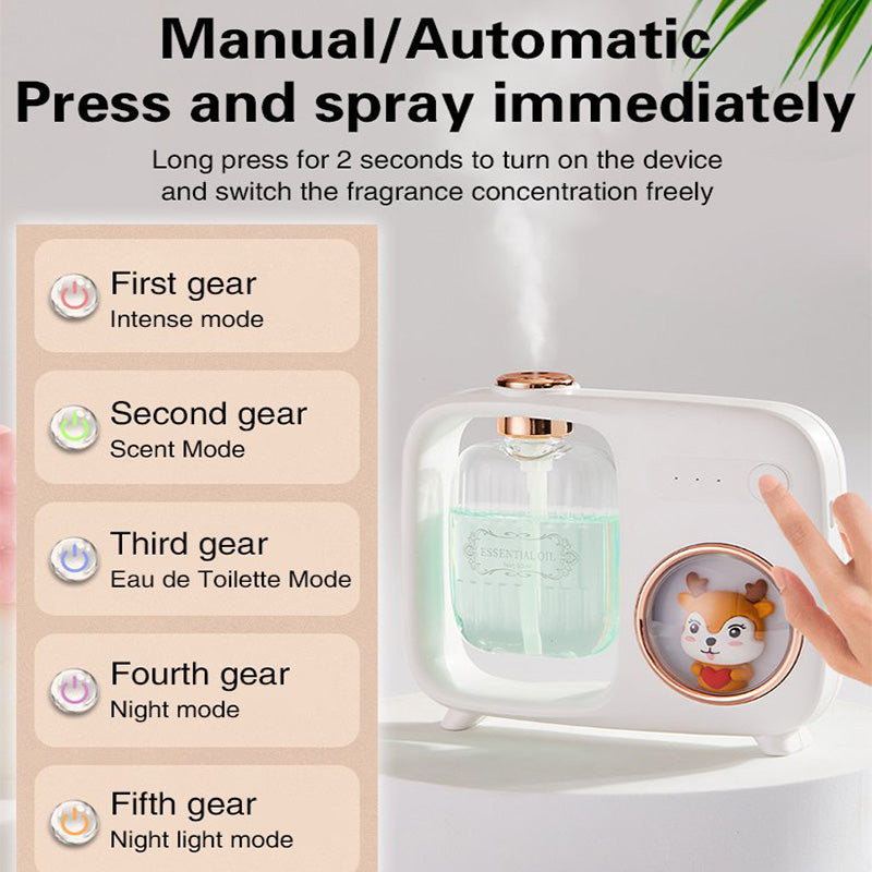 ✨✨Idée cadeau - Diffuseur d'huiles essentielles automatique avec veilleuse et motif dessin animé