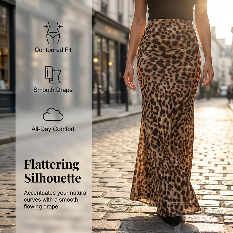 👗Jupe longue décontractée et chic à imprimé léopard✨Taille Haute | Chic & Fluide 🐆 -53% 🔥