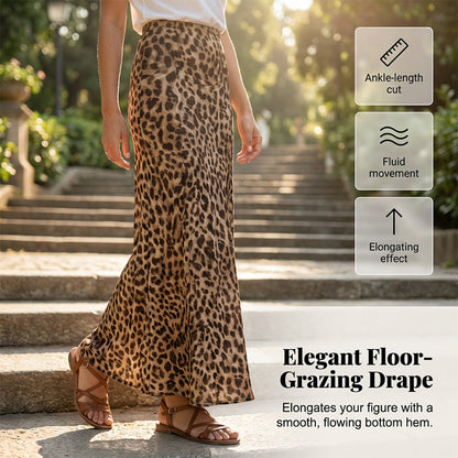 👗Jupe longue décontractée et chic à imprimé léopard✨Taille Haute | Chic & Fluide 🐆 -53% 🔥