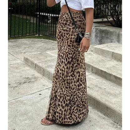 👗Jupe longue décontractée et chic à imprimé léopard✨Taille Haute | Chic & Fluide 🐆 -53% 🔥