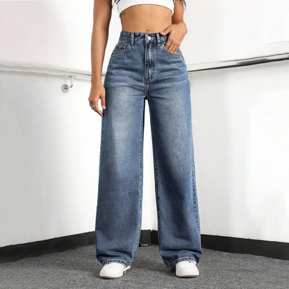 👖 56 % de réduction 🍂Jean pour femme à taille haute et coupe droite