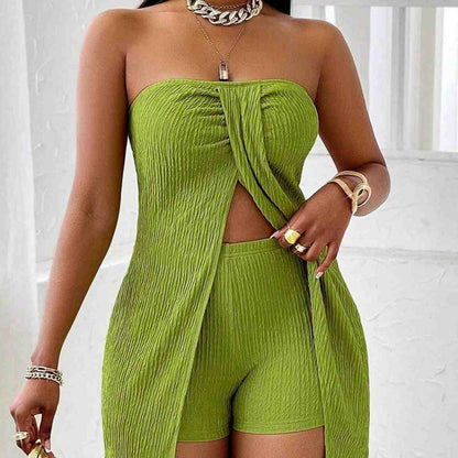 🔥Nouveau style 2026🔥Ensemble bustier flatteur à ourlet fendu – Parfait pour le quotidien et les vacances ! ✨