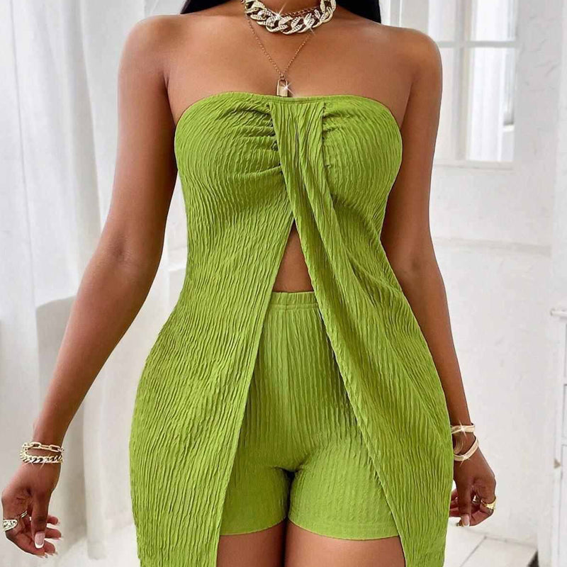 🔥Nouveau style 2026🔥Ensemble bustier flatteur à ourlet fendu – Parfait pour le quotidien et les vacances ! ✨