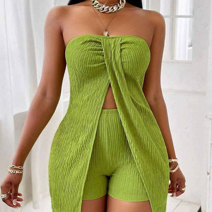 🔥Nouveau style 2026🔥Ensemble bustier flatteur à ourlet fendu – Parfait pour le quotidien et les vacances ! ✨