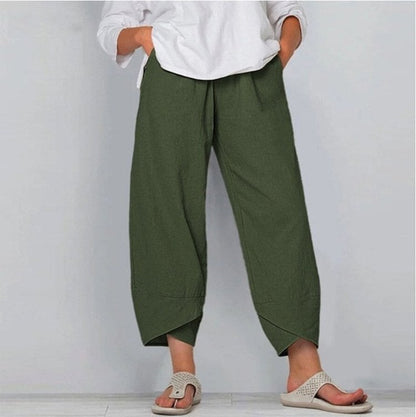 💎 -30% SUR LE PANTALON FEMME COTON & LIN ! 💎 Coupe Large, Taille Élastiquée & Respirant pour un Été Stylé
