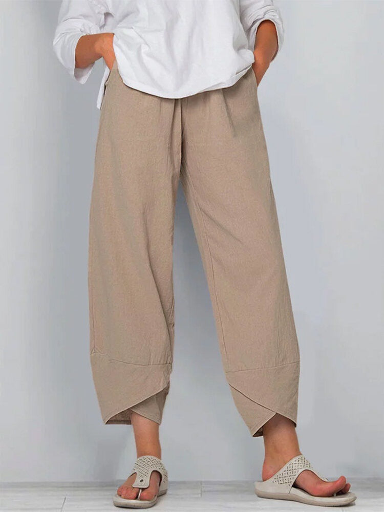💎 -30% SUR LE PANTALON FEMME COTON & LIN ! 💎 Coupe Large, Taille Élastiquée & Respirant pour un Été Stylé