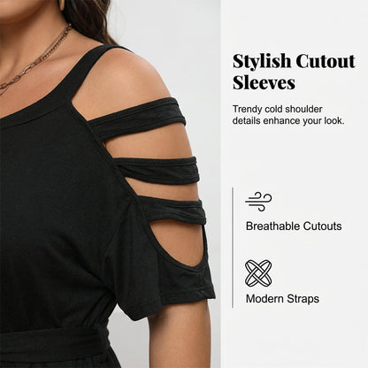 👗49% de réduction✨ Combinaison-short décontractée à épaules dénudées pour femme avec ceinture à nouer