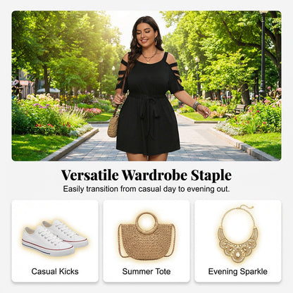 👗49% de réduction✨ Combinaison-short décontractée à épaules dénudées pour femme avec ceinture à nouer