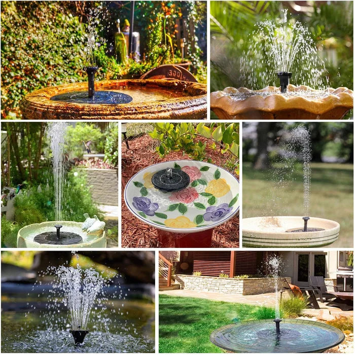 🔥Hot Sales 50% OFF🔥Fontaine solaire, pompe à eau submersible pour bain d'oiseaux avec 4 buses et panneau solaire de 1,4 W, idéale pour l'arrosage extérieur de bassins, piscines, jardins et aquariums.