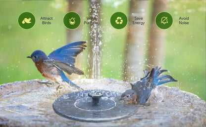 🔥Hot Sales 50% OFF🔥Fontaine solaire, pompe à eau submersible pour bain d'oiseaux avec 4 buses et panneau solaire de 1,4 W, idéale pour l'arrosage extérieur de bassins, piscines, jardins et aquariums.