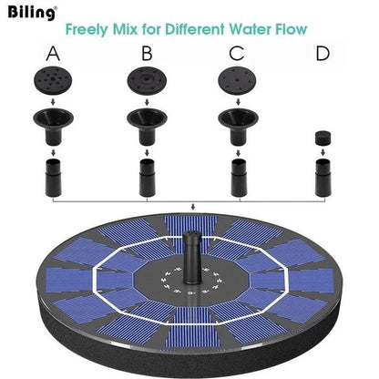 🔥Hot Sales 50% OFF🔥Fontaine solaire, pompe à eau submersible pour bain d'oiseaux avec 4 buses et panneau solaire de 1,4 W, idéale pour l'arrosage extérieur de bassins, piscines, jardins et aquariums.