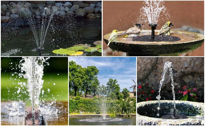 🔥Hot Sales 50% OFF🔥Fontaine solaire, pompe à eau submersible pour bain d'oiseaux avec 4 buses et panneau solaire de 1,4 W, idéale pour l'arrosage extérieur de bassins, piscines, jardins et aquariums.