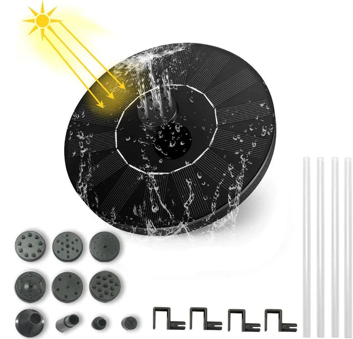 🔥Hot Sales 50% OFF🔥Fontaine solaire, pompe à eau submersible pour bain d'oiseaux avec 4 buses et panneau solaire de 1,4 W, idéale pour l'arrosage extérieur de bassins, piscines, jardins et aquariums.