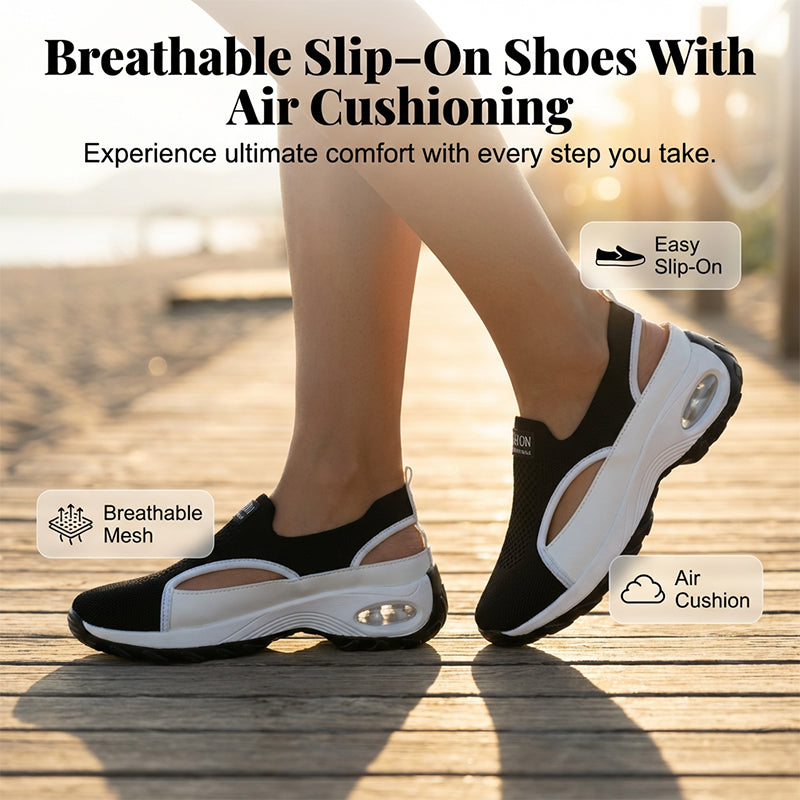 📢📢50 % DE RÉDUCTION !! ⏰ Chaussures respirantes ajourées à enfiler pour femmes – Légères, flexibles & parfaites pour un confort quotidien à la maison ou en ville 🌸