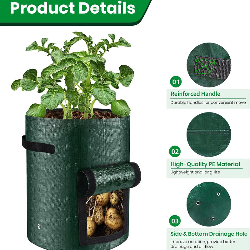 📢📢50 % de réduction !! ⏰Sac de culture pour pommes de terre en PE avec rabat de récolte