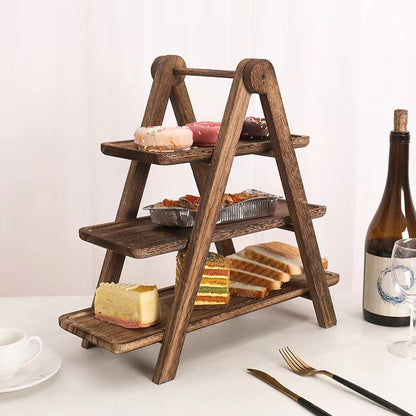 🌳50% de réduction✨Plateau de service en bois à 3 étages
