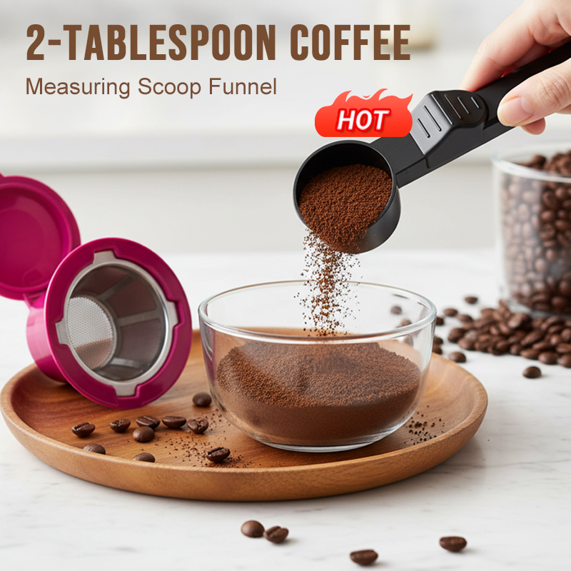🎈Cuillère doseuse de café avec entonnoir – 2 cuillères à soupe