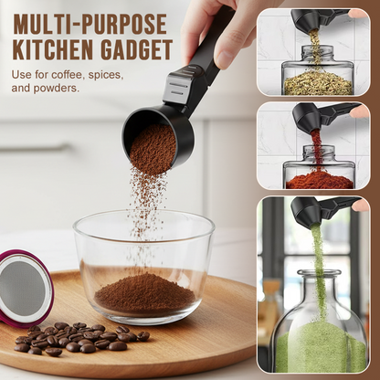 🎈Cuillère doseuse de café avec entonnoir – 2 cuillères à soupe