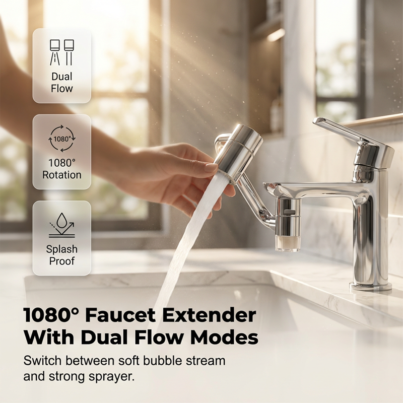 🚿50 % de réduction + deux achetés, un offert🧼 Rallonge de robinet d'évier pivotante à 1080° avec filtre