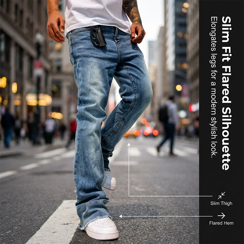 📢📢50 % DE RÉDUCTION +Livraison Gratuite ⏰Jean bootcut évasé pour homme – Look décontracté et tendance
