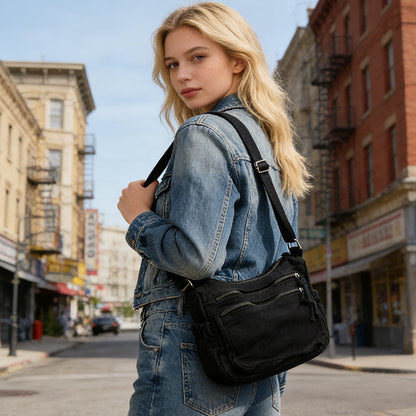 ✨🌿60 % de réduction🔥Sac en toile multipoches 🎒 Léger et résistant, bandoulière réglable, peut se porter à l'épaule ou en bandoulière 👜