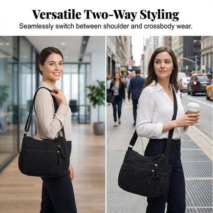 ✨🌿60 % de réduction🔥Sac en toile multipoches 🎒 Léger et résistant, bandoulière réglable, peut se porter à l'épaule ou en bandoulière 👜