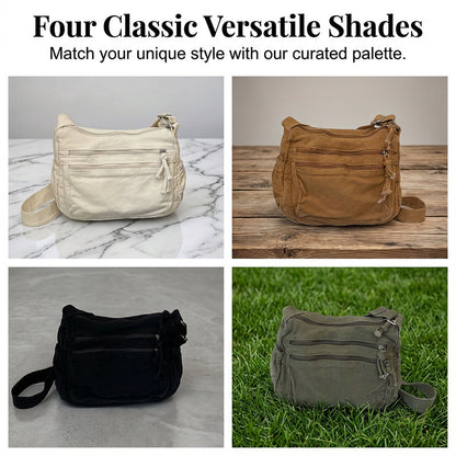 ✨🌿60 % de réduction🔥Sac en toile multipoches 🎒 Léger et résistant, bandoulière réglable, peut se porter à l'épaule ou en bandoulière 👜