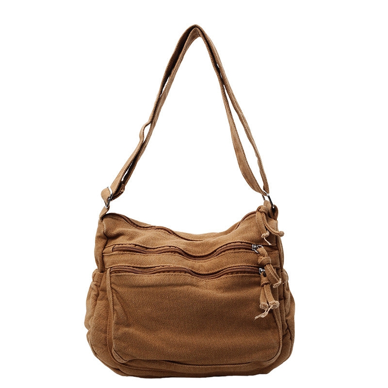 ✨🌿60 % de réduction🔥Sac en toile multipoches 🎒 Léger et résistant, bandoulière réglable, peut se porter à l'épaule ou en bandoulière 👜