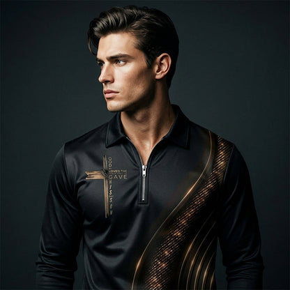 🎁Nouveautés 2026 : jusqu'à -60 % !💥Polo zippé à manches longues style rétro décontracté pour homme