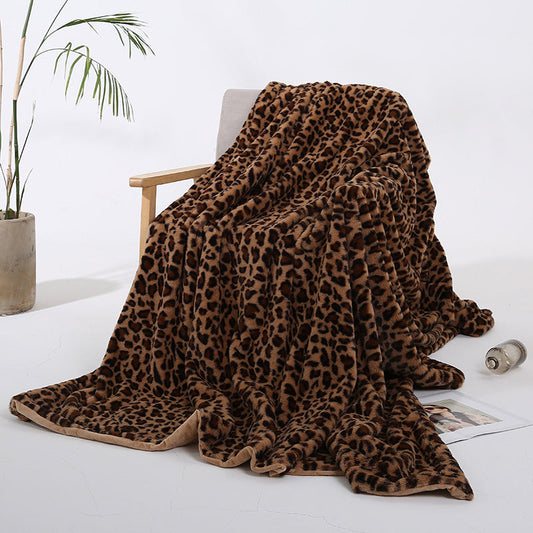 🐆60 % de réduction + livraison gratuite🔥 Plaid douillet à imprimé léopard