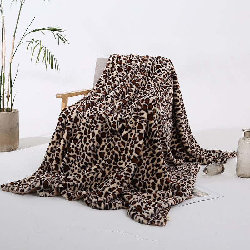 🐆60 % de réduction + livraison gratuite🔥 Plaid douillet à imprimé léopard