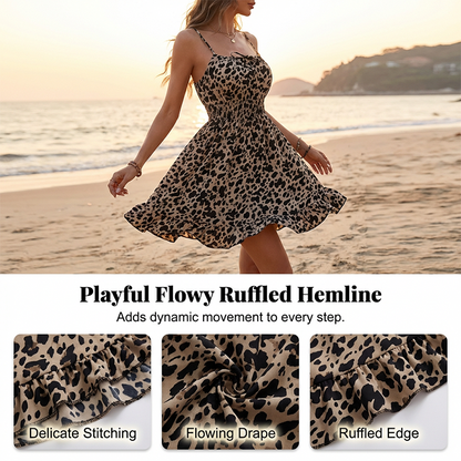 👗Robe à Bretelles Fines ✅ Nœud Devant & Taille Smockée | Légère et Féminine 🌸 -50% AUJOURD’HUI 🔥