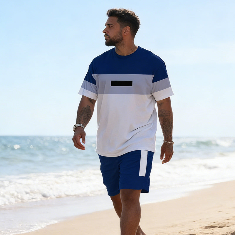 🛒-50% AUJOURD'HUI✨Ensemble 2 pièces pour homme : t-shirt et short décontractés