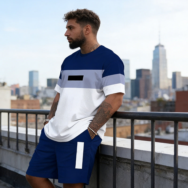 🛒-50% AUJOURD'HUI✨Ensemble 2 pièces pour homme : t-shirt et short décontractés
