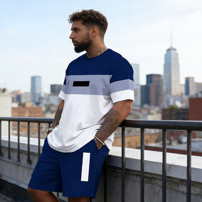 🛒-50% AUJOURD'HUI✨Ensemble 2 pièces pour homme : t-shirt et short décontractés