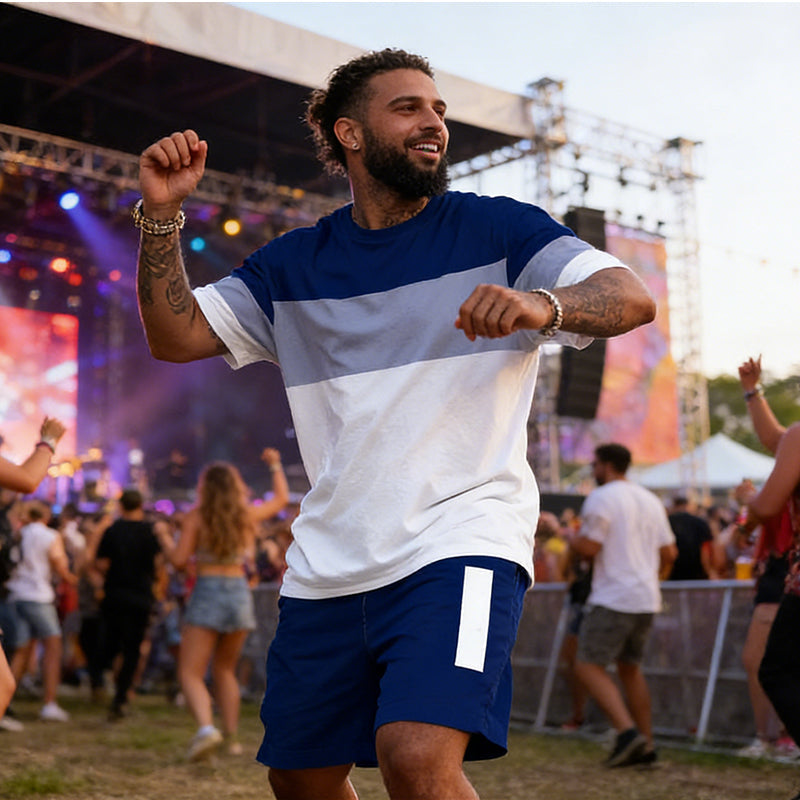 🛒-50% AUJOURD'HUI✨Ensemble 2 pièces pour homme : t-shirt et short décontractés