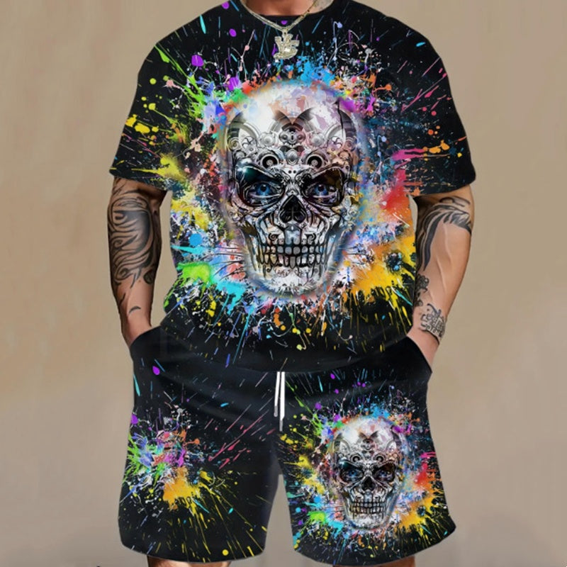 🛒-50% AUJOURD'HUI✨Ensemble 2 pièces pour homme : t-shirt et short décontractés