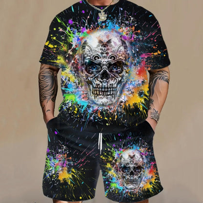 🛒-50% AUJOURD'HUI✨Ensemble 2 pièces pour homme : t-shirt et short décontractés