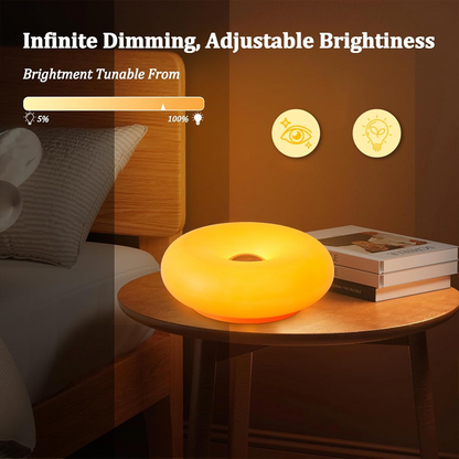 🍩 60% DE RÉDUCTION! 💡 Lampe de Table LED Donut à Commande Tactile – Design Unique, Dimmable & Parfaite Pour Créer Une Ambiance Cosy 🏠
