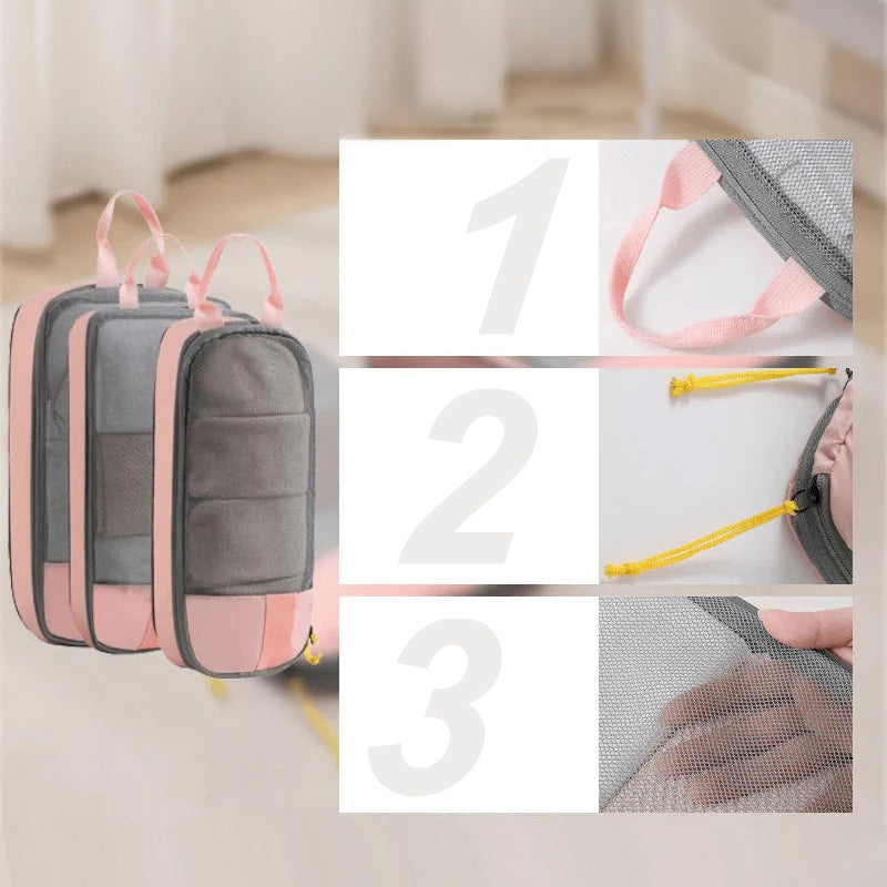 ⏰ Offre à 50 % de réduction pour une durée limitée! 👝Lot de sacs de compression de voyage pour faire ses valises