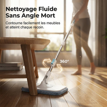 ✨ 50 % de réduction + livraison gratuite🔥 Kit de balai à franges plat et seau mains libres avec système de séparation de l'eau