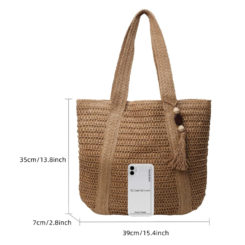 👜 55 % de réduction 🔥Sac fourre-tout en paille tissé à la main