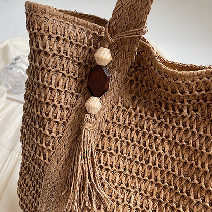 👜 55 % de réduction 🔥Sac fourre-tout en paille tissé à la main