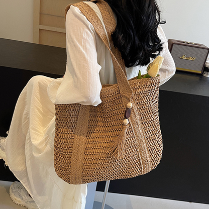👜 55 % de réduction 🔥Sac fourre-tout en paille tissé à la main