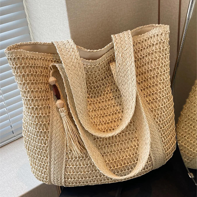 👜 55 % de réduction 🔥Sac fourre-tout en paille tissé à la main